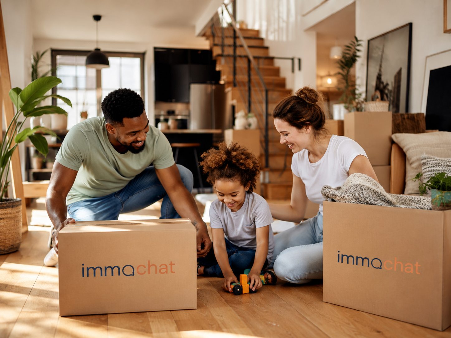Une famille s'installe dans sa nouvelle maison