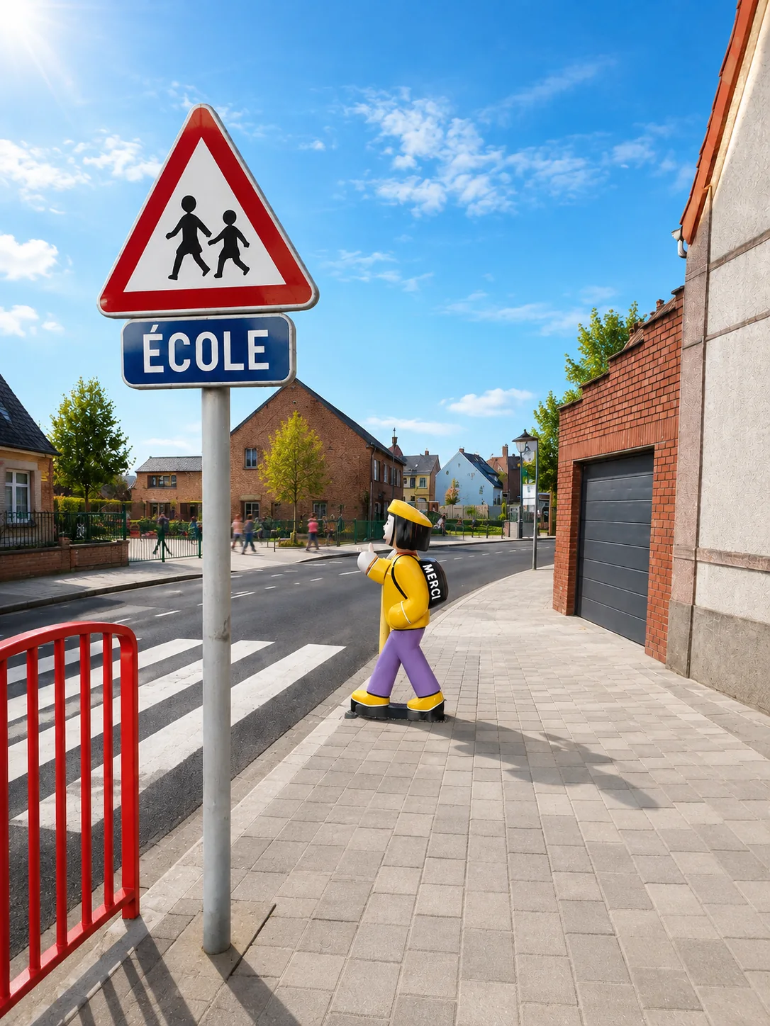 Rue située à proximité d'une école
